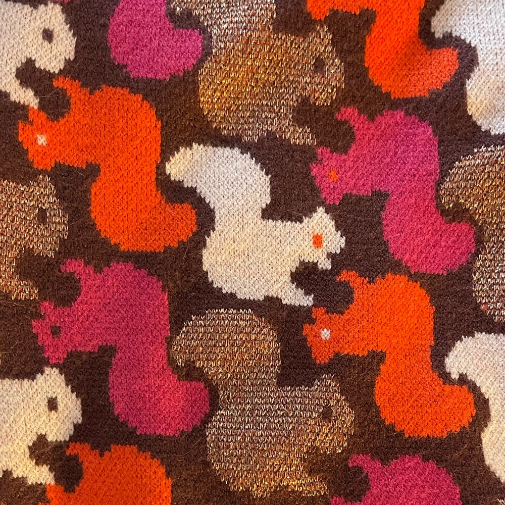 Colorful Squirrel Pattern Knit Vest by Maeve for Anthropologie. XS - Picture 3 of 6